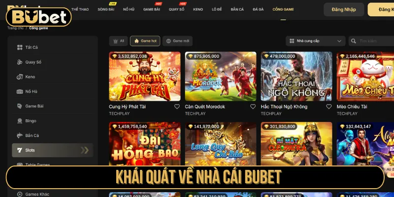 Bubet mang đến kho game chất lượng và bảo mật
