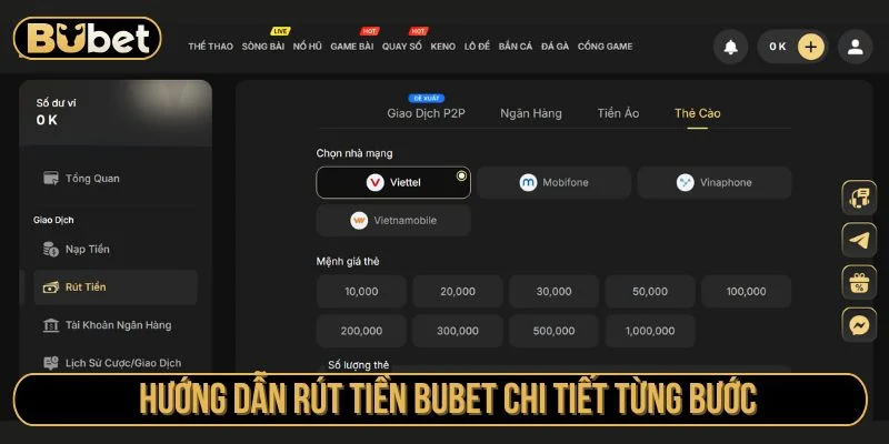 Các bước rút tiền đơn giản