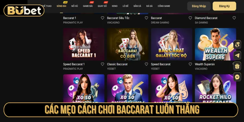 Nhiều mẹo cách chơi baccarat luôn thắng khi cá cược