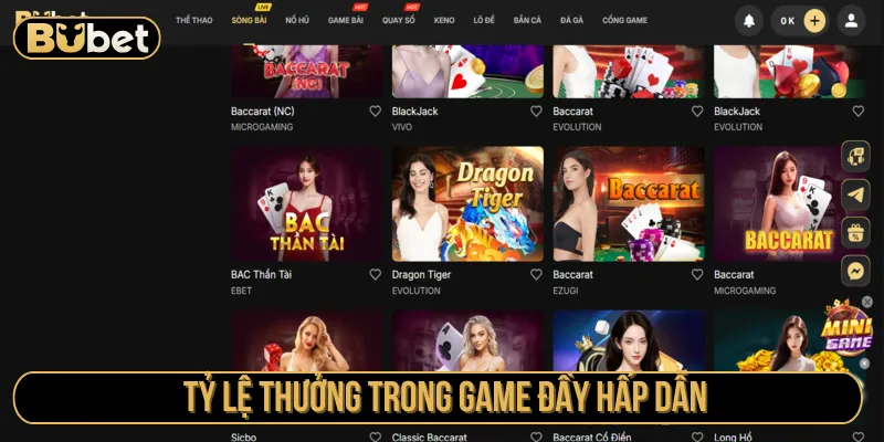 Tỷ lệ trả thưởng cho từng cửa Baccarat là gì chi tiết