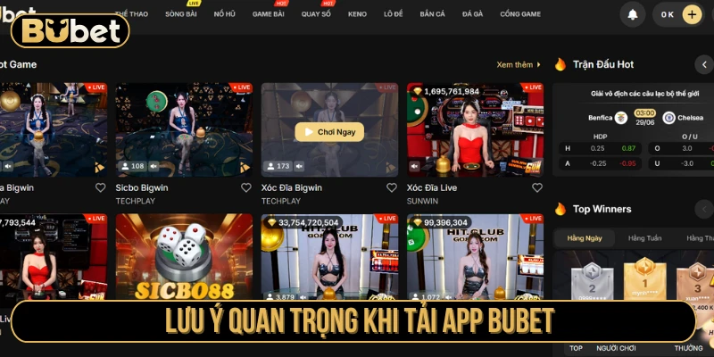 Những lưu ý quan trọng khi tải ứng dụng Bubet